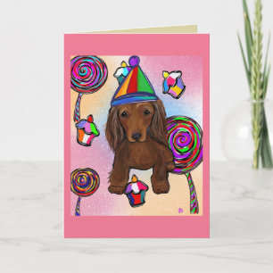 Röd Doxie Kort