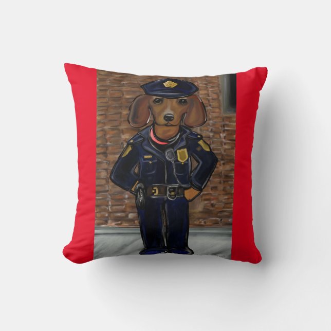 Röd Doxie Kudde (Framsida)