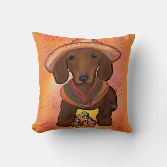 Röd Doxie Kudde (Framsida)