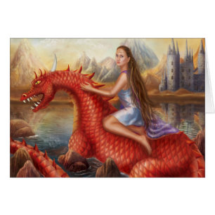 Röd dragon för kort
