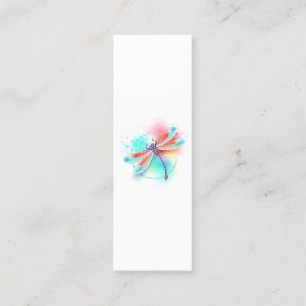 Röd dragonfly på vattenfärgsbakgrund lojalitetskort