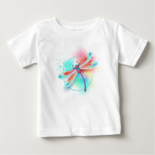 Röd dragonfly på vattenfärgsbakgrund t shirt