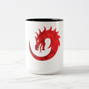 Röd Drakcirkel Tvåtons Kaffe Mugg - Mythiskt
