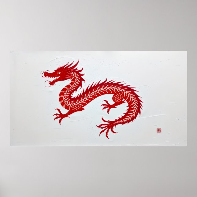 Röd Drakduk Poster (Framsidan)
