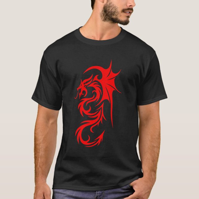 Röd drake 4 t-shirt (Framsida)
