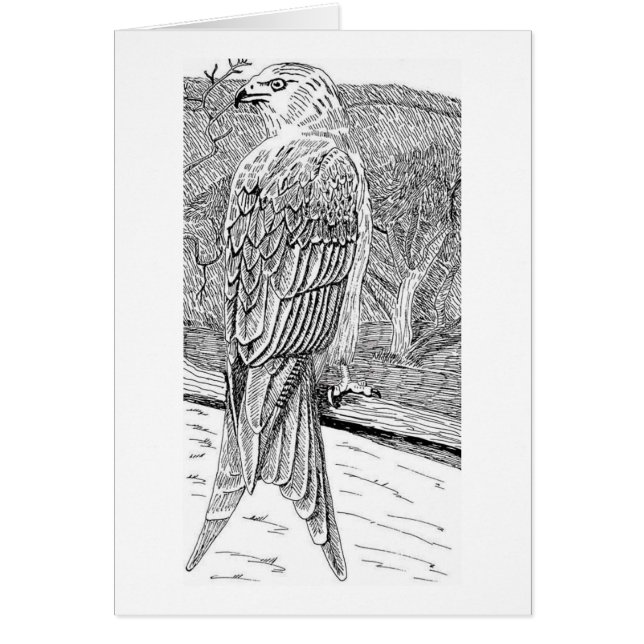 Röd drake hälsningskort (Framsidan)