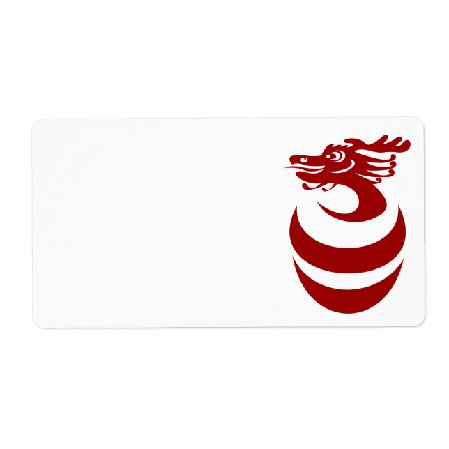 Röd drake i äggetiketten fraktsedel (Framsidan)