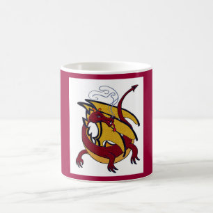 Röd drake kaffemugg