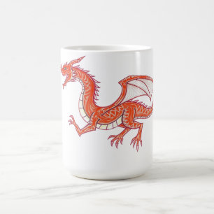 Röd drake kaffemugg