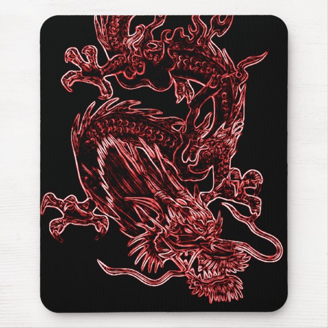 Röd drake Mousepad Musmatta (Framsidan)