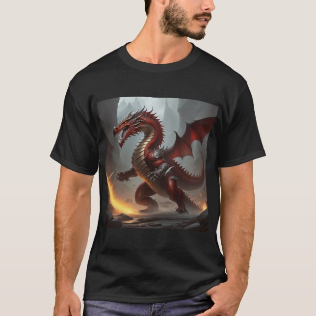Röd drake t shirt (Framsida)