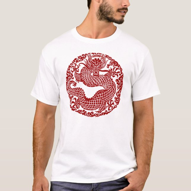 Röd drake tee shirt (Framsida)