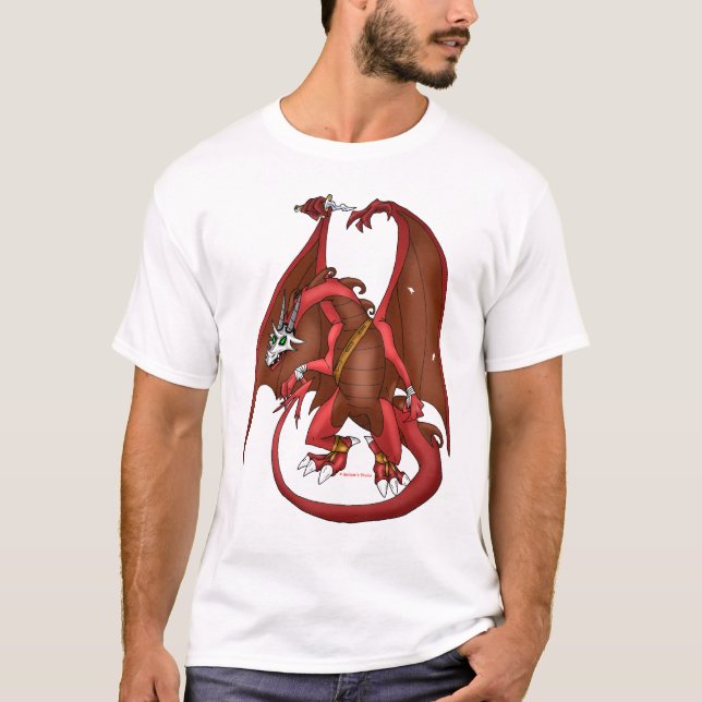 Röd drakekrigare t shirt (Framsida)
