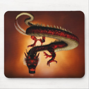 Röd drakemousepad musmatta