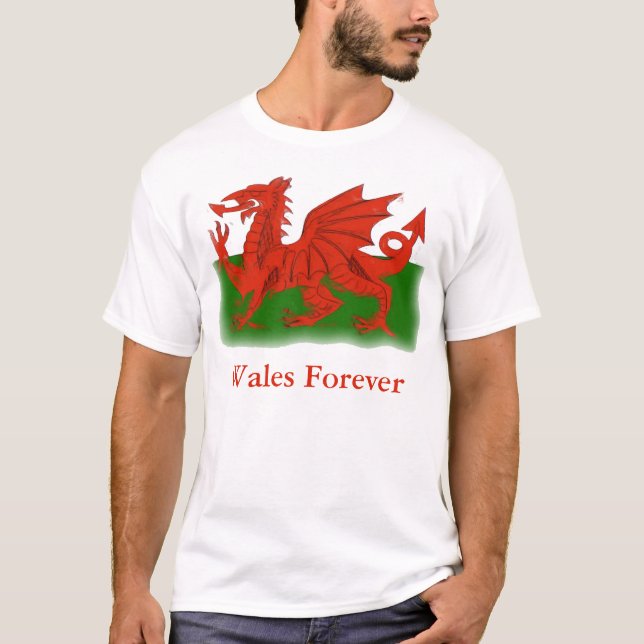 Röd drakeskjorta tee shirt (Framsida)
