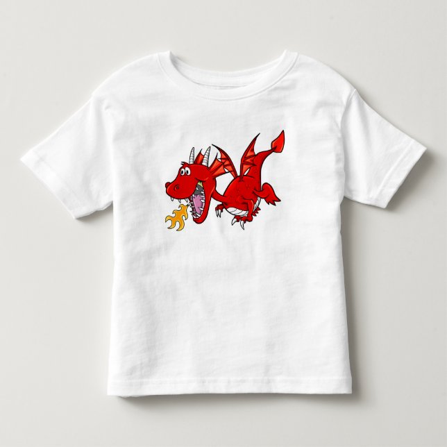 Röd drakeT-tröja för baby Tee Shirt (Framsida)