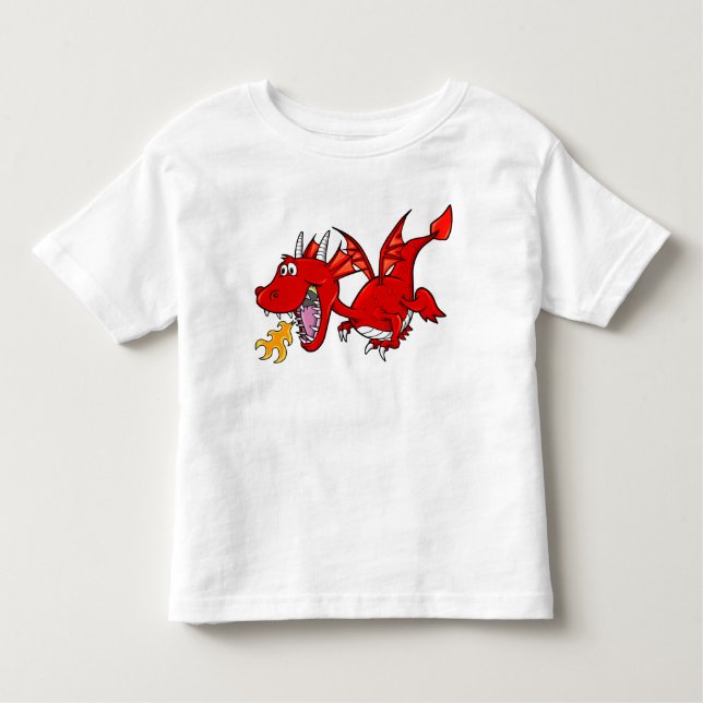 Röd drakeT-tröja för baby Tröja (Framsida)