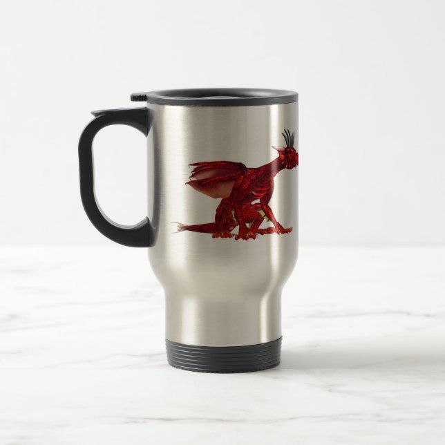 Röd draketravel mug resemugg (Vänster)