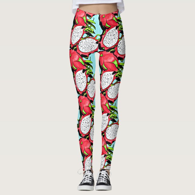 röd drakfrukt leggings (Framsida)