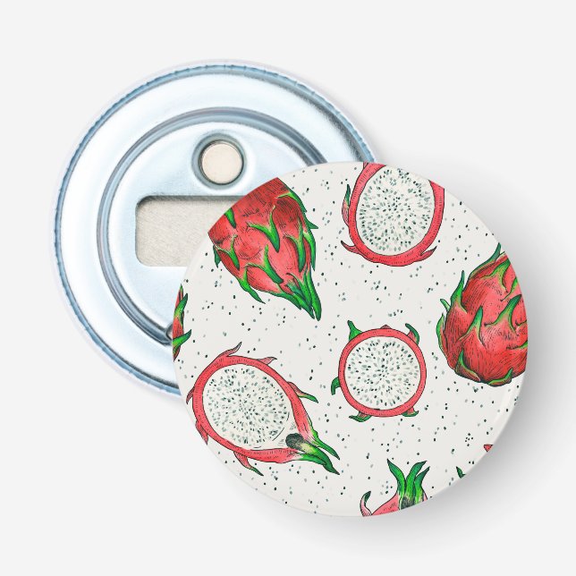 Röd drakfrukt på benvita flasköppnare (Framsidan)