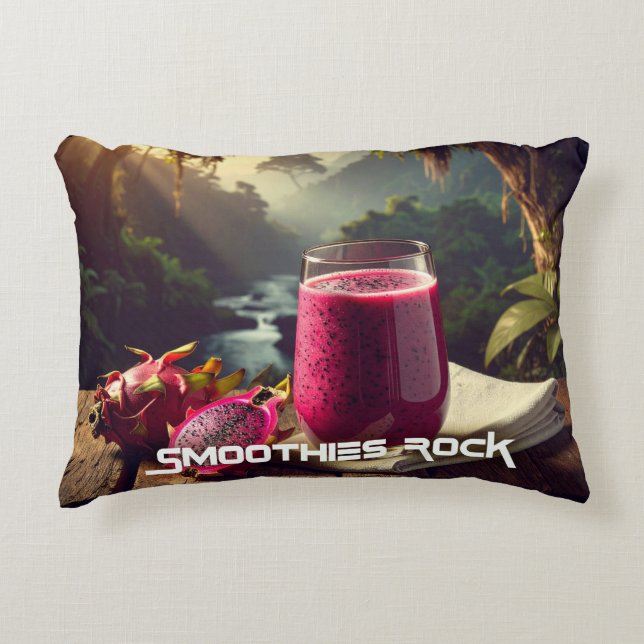 RÖD DRAKFRUKT (Venus Pitahaya) - EXOTISKA FRUKTER Prydnadskudde (Framsidan)