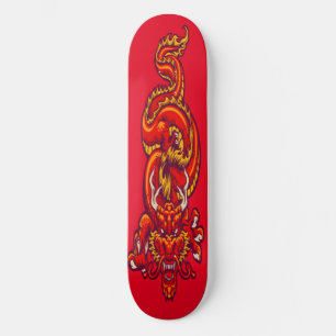 röd drakkonst mini skateboard bräda 18,5 cm