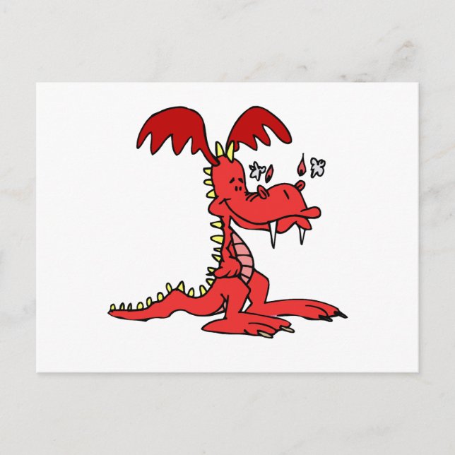 Röd Drakon Vykort (Framsida)