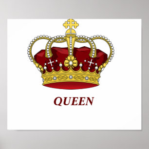 Röd drottning och krona poster