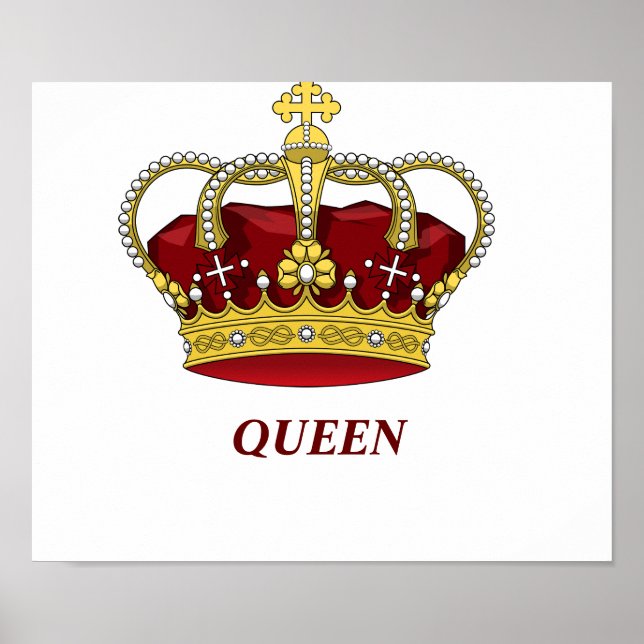 Röd drottning och krona poster (Framsidan)