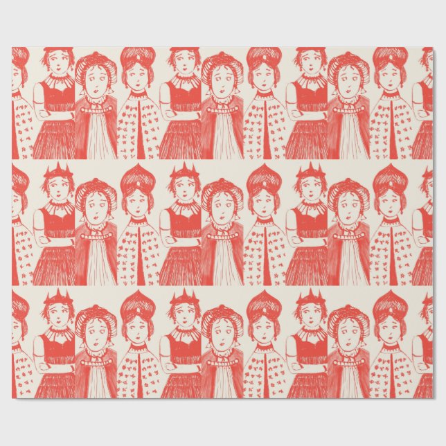 Röd Drottning-pappersinslagning Presentpapper (Platt)