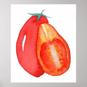 röd druvtomatvattenfärg poster