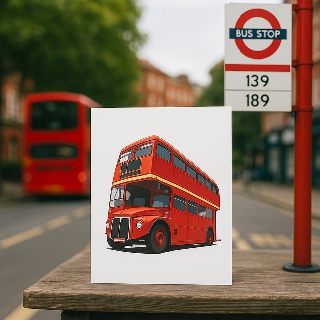 Röd dubbeldäckare buss klassisk London transport Inbjudningar (Skapare uppladdad)