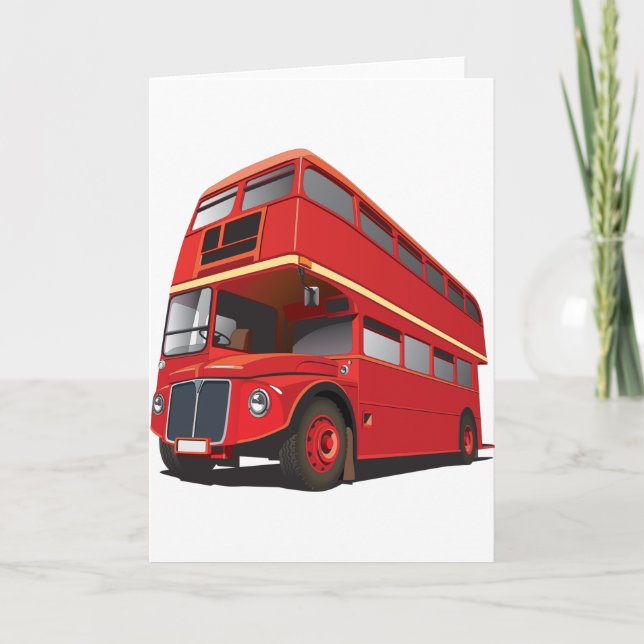 Röd dubbeldäckare buss klassisk London transport Kort (Framsida)