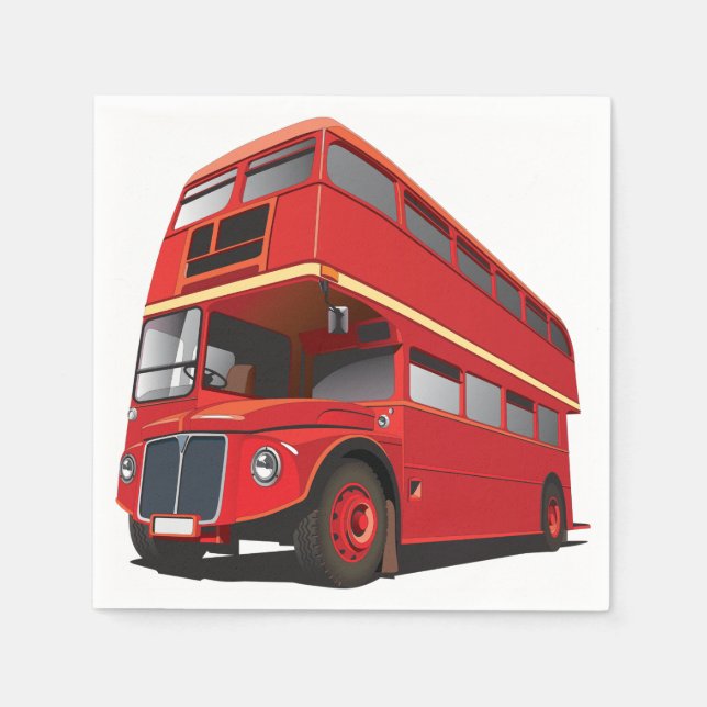 Röd dubbeldäckare buss klassisk London transport Pappersservett (Framsidan)