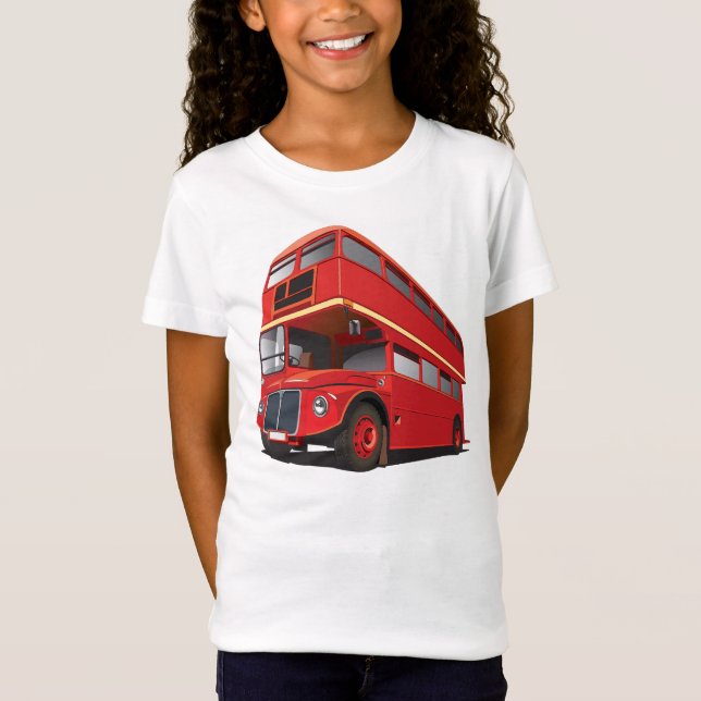 Röd dubbeldäckare buss klassisk London transport T-shirt (Framsida)