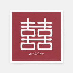 Röd Dubbla Happity Bröllopsfest Napkin Set Pappersservett