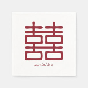 Röd Dubbla Happity Bröllopsfest Napkin Set Pappersservett