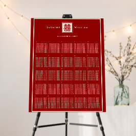 Röd Dubbla: kinesiska Bröllop-sätesdiagram