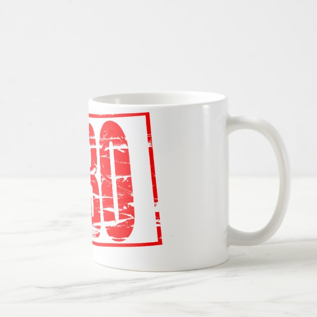Röd EHBO-gummistämpel Kaffemugg (Höger)