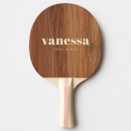 Röd ek trä Minimal Modern Klassisk Namn Pingisracket