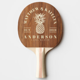 Röd ek trä Tropisk ananas bröllopskam Pingisracket