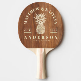 Röd ek trä Tropisk ananas bröllopskam Pingisracket