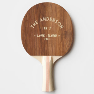 Röd Ek trä Vintage Kust Familjenamn Pingisracket