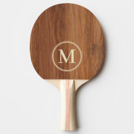 Röd Ek Trämonogram Pingisracket