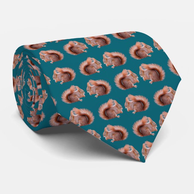 Röd ekorre Frenzy Tie Slips (Rullad)