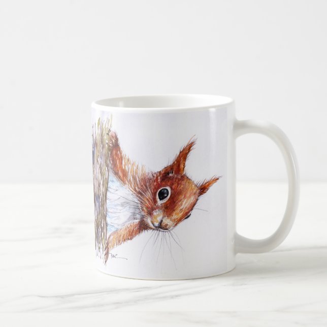 Röd ekorre kaffemugg (Höger)