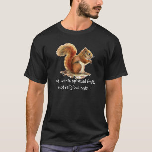 Röd ekorre, vattenfärgad citat t-shirt