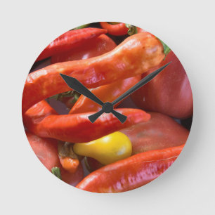 Röd eld rund klocka