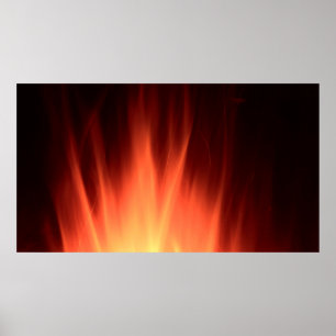 Röd eldillustration poster
