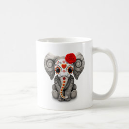 Röd elefant för baby för day of the kaffemugg